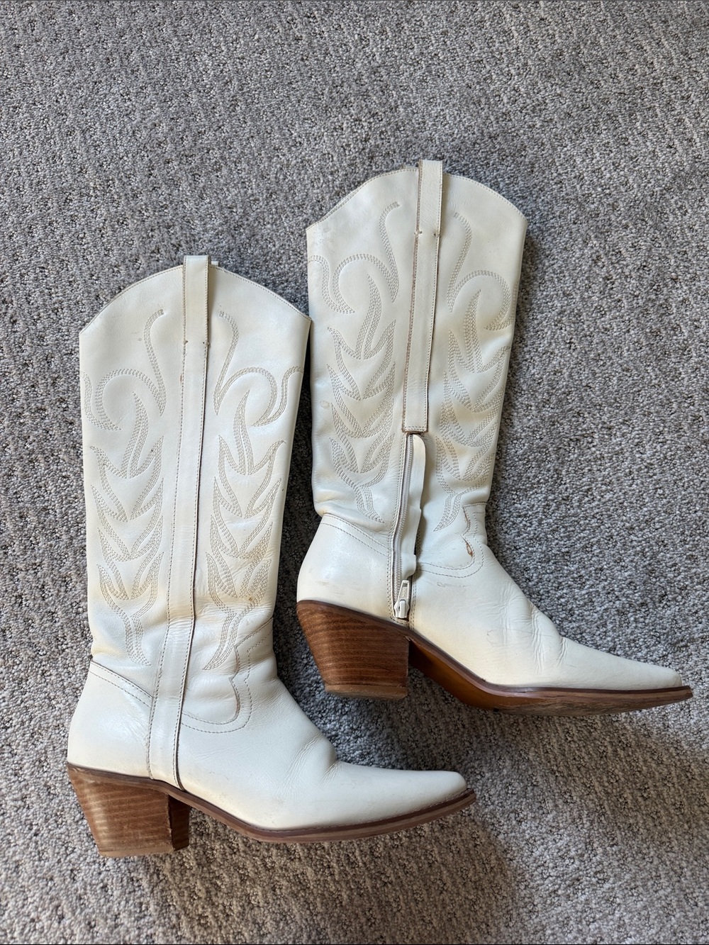 Coconuts by Matisse White Leather Western Knee Boots